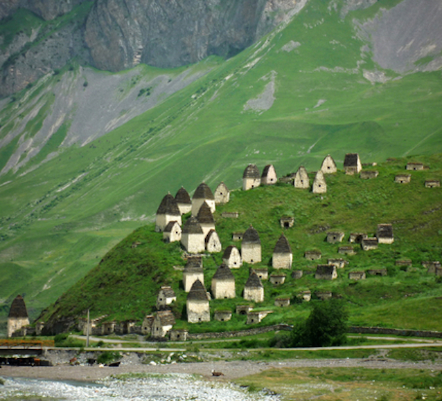 Stunning view on ancient city Ossetia.